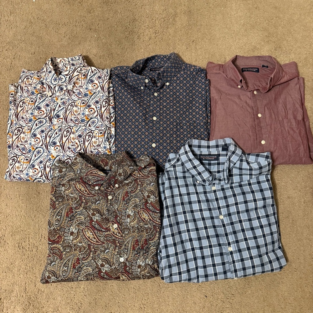 Roundtree & Yorke Men's Multicolor Casual Shirts